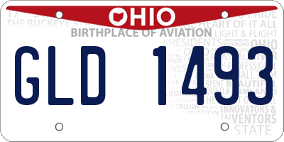 OH license plate GLD1493