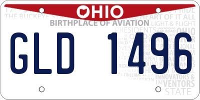 OH license plate GLD1496