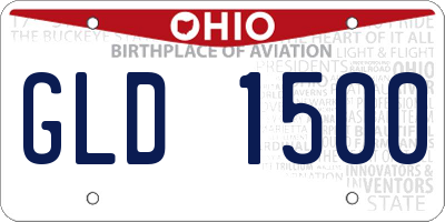 OH license plate GLD1500