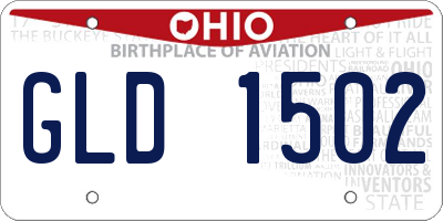OH license plate GLD1502