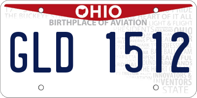 OH license plate GLD1512