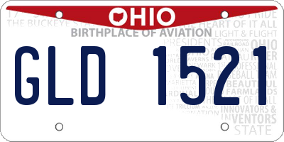 OH license plate GLD1521
