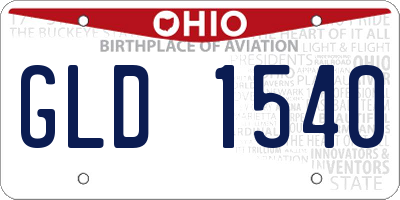OH license plate GLD1540