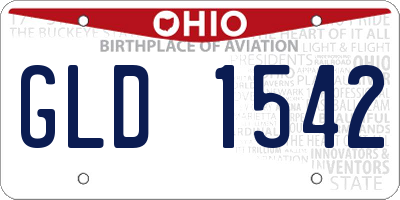 OH license plate GLD1542