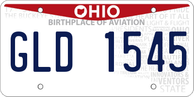 OH license plate GLD1545
