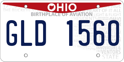 OH license plate GLD1560