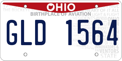 OH license plate GLD1564