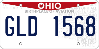 OH license plate GLD1568