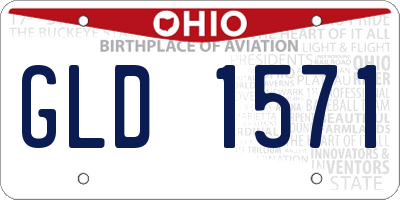 OH license plate GLD1571