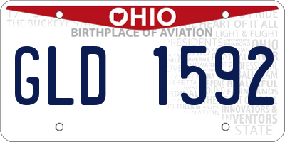 OH license plate GLD1592