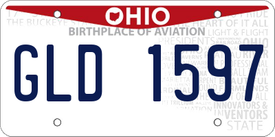 OH license plate GLD1597