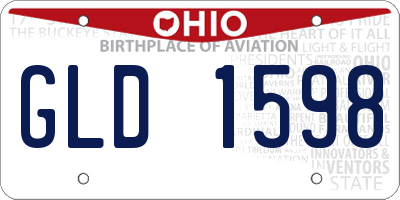 OH license plate GLD1598