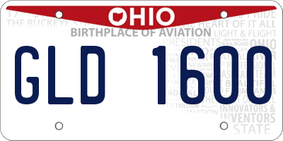 OH license plate GLD1600