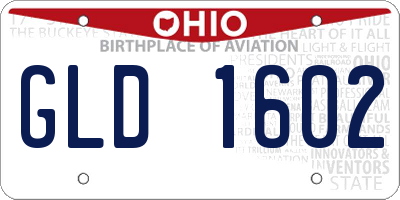 OH license plate GLD1602