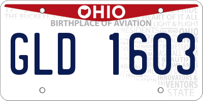 OH license plate GLD1603