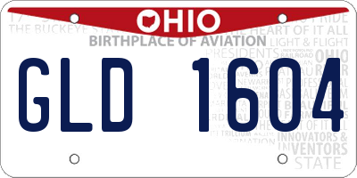 OH license plate GLD1604