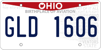 OH license plate GLD1606