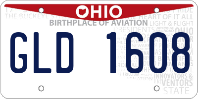 OH license plate GLD1608