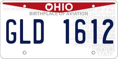 OH license plate GLD1612