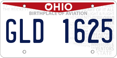 OH license plate GLD1625