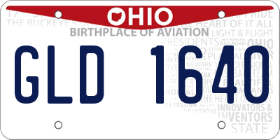 OH license plate GLD1640