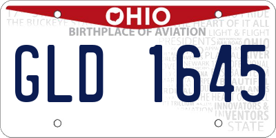 OH license plate GLD1645