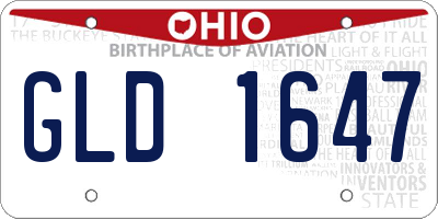 OH license plate GLD1647