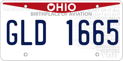 OH license plate GLD1665