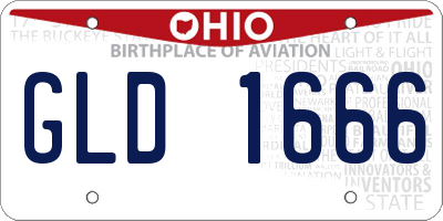 OH license plate GLD1666