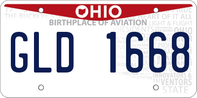 OH license plate GLD1668