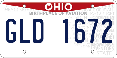 OH license plate GLD1672