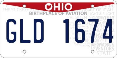 OH license plate GLD1674