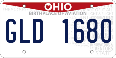OH license plate GLD1680