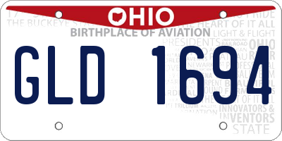 OH license plate GLD1694