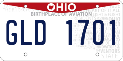 OH license plate GLD1701