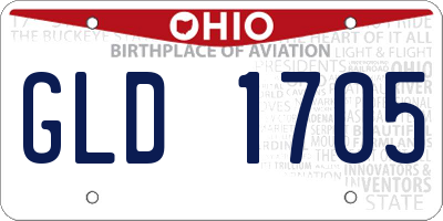 OH license plate GLD1705