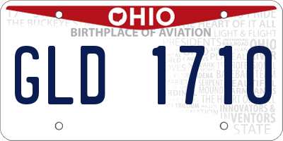 OH license plate GLD1710