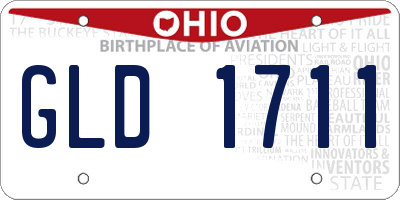 OH license plate GLD1711
