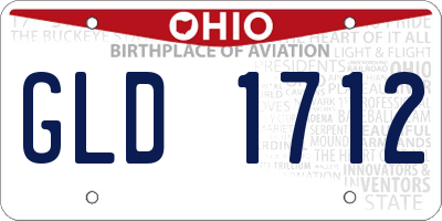 OH license plate GLD1712