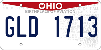 OH license plate GLD1713
