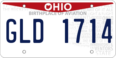 OH license plate GLD1714