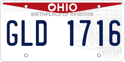 OH license plate GLD1716