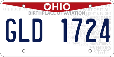 OH license plate GLD1724