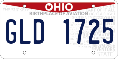 OH license plate GLD1725