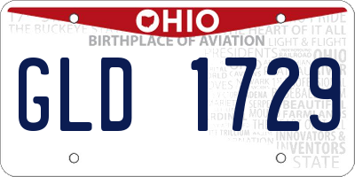 OH license plate GLD1729