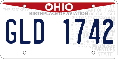 OH license plate GLD1742