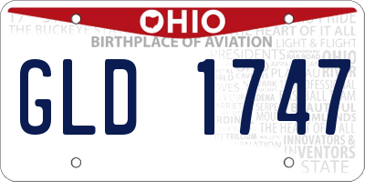 OH license plate GLD1747
