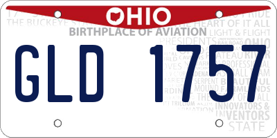 OH license plate GLD1757