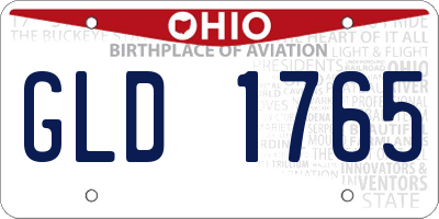 OH license plate GLD1765