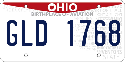 OH license plate GLD1768